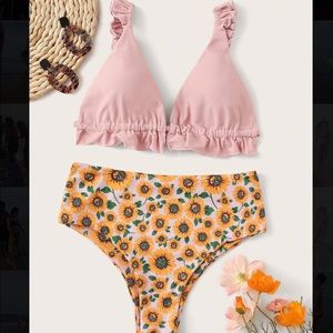 Shein Frill Sunflower High Waisted Bikini🌻